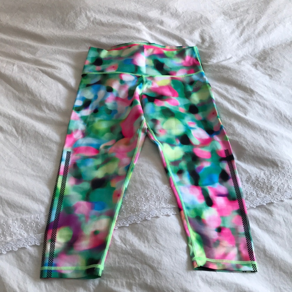 Adidas watercolour cropped leggings